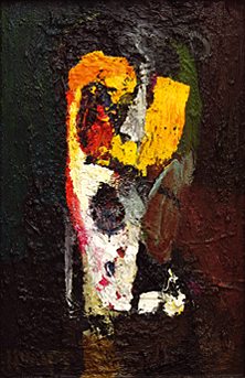 62x40cm 2001, &Ouml;l auf Hartfaser